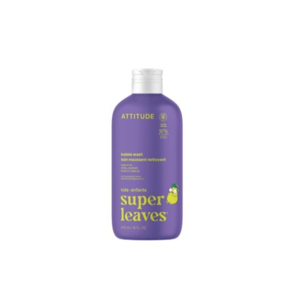 ATTITUDE Bubble Bath Wash for Kids EWG Verified Hair Shampoo And Body Soap 16 oz